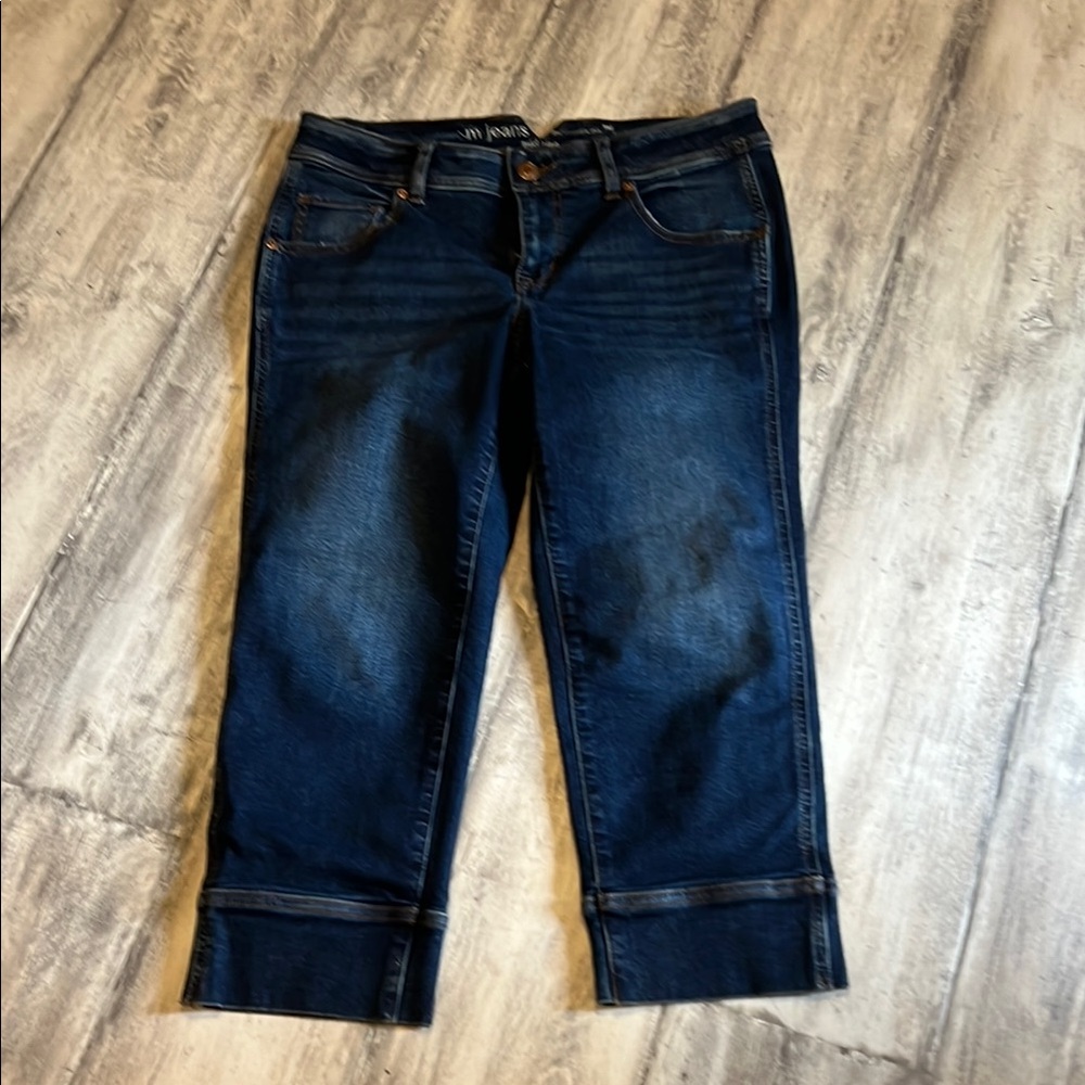 Maurices Blue Ankle Cropped Jeans with Faded Wash
